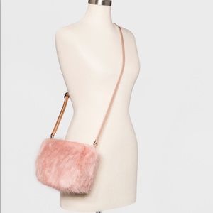 Pink Fur Crossbody Purse